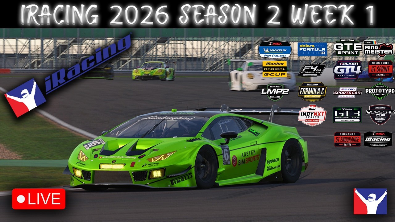 iRacing 2026 Season 2 Week 1 | Porsche Cup & GTE Sebring, GT3 St Petersburg, Supercars Bathurst