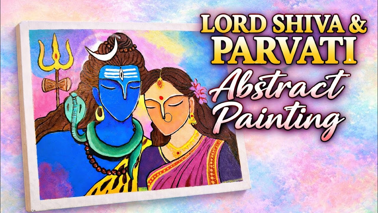 Lord Shiva and Maa Parvati Abstract Painting ♥️😍| Easy | 