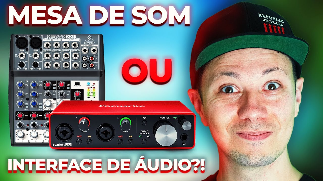 MESA DE SOM OU PLACA DE SOM Qual Melhor? 2020 Behringer, home studio, interface de audio, focusrite