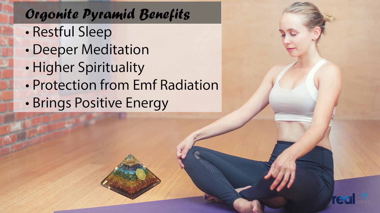 Real Crystal Store Seven Chakra Orgone Pyramid - 7 Chakra Orgonite Pyramid Energy Healing Crystals