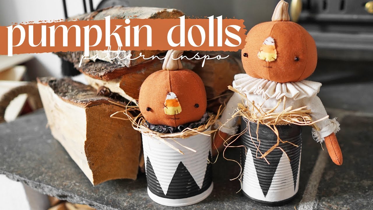 How i made my primitive pumpkin dolls in a tin! Etsy PATTERN launch (finally!) Autumn 2023 🍁🍂