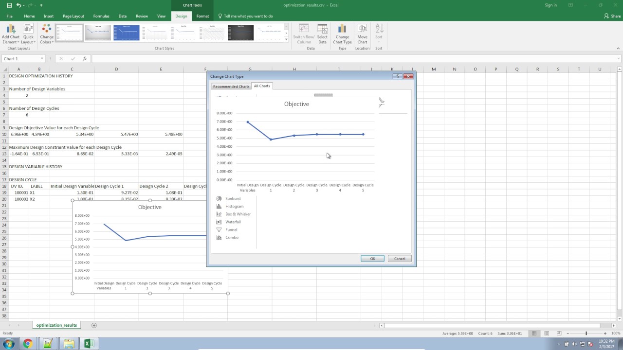 Viewing Optimization results in Excel - MSC Nastran Optimization