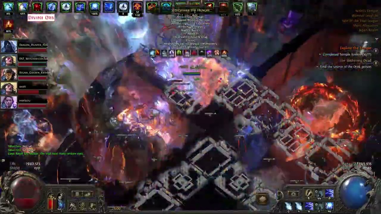 Temple 77 room full party Path of Exile 2