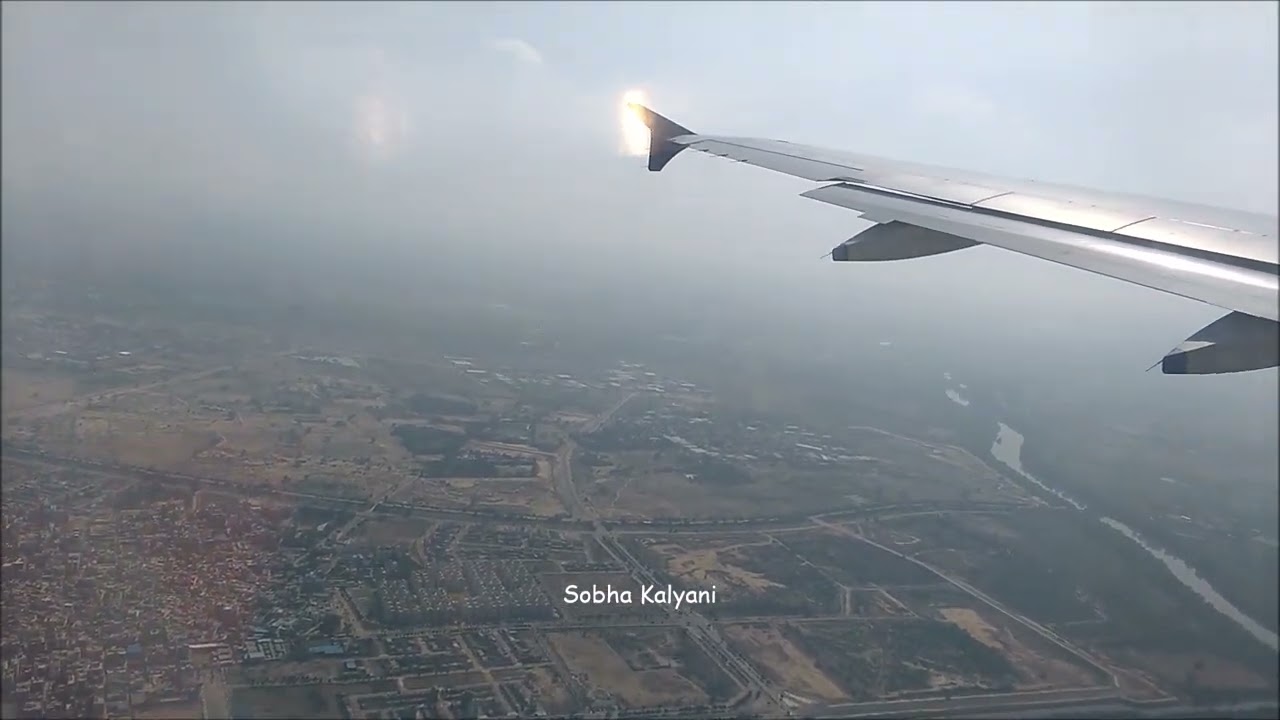 Flight Take-off Delhi Aerial View