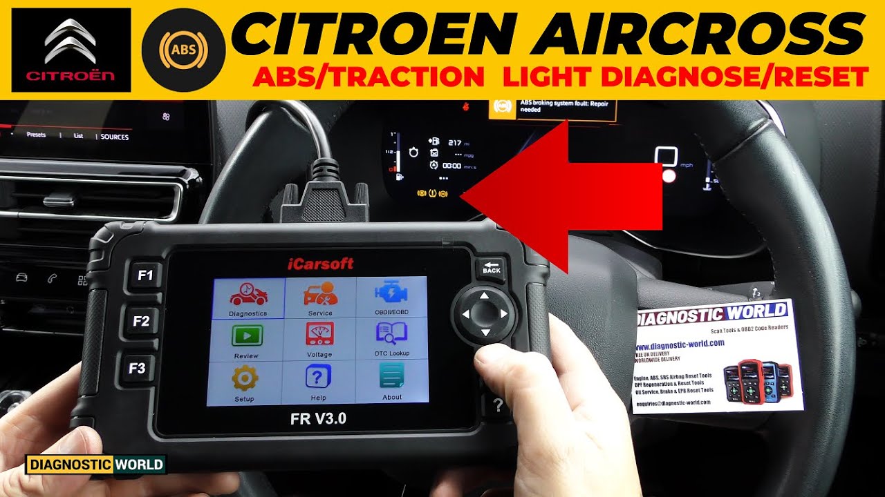 Citroen Aircross C2 C3 C4 C5 ABS Traction Warning Light Diagnostics & Reset iCarsoft FR V3 0 Impr...
