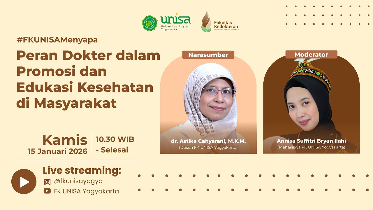 Peran Dokter dalam Promosi dan Edukasi Kesehatan di Masyarakat -  dr. Astika Cahyarani, M.K.M.