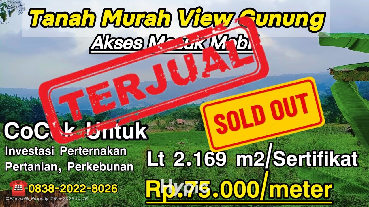 🏞️ Tanah Murah View Gunung – Akses Mobil Langsung, Cocok Investasi & Villa | Bojong, Purwakarta
