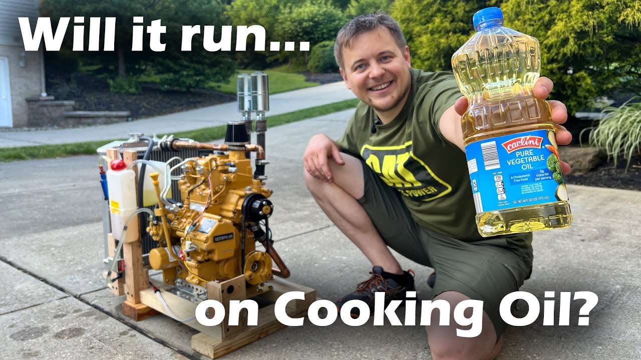 Will Caterpillar Diesel run on Cooking oil? Attempt to run engine on Transmission Fluid & other oils