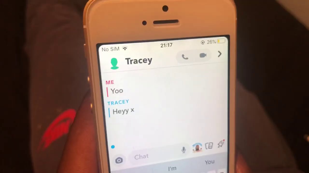 When you ask her to send a picture of herself to you.