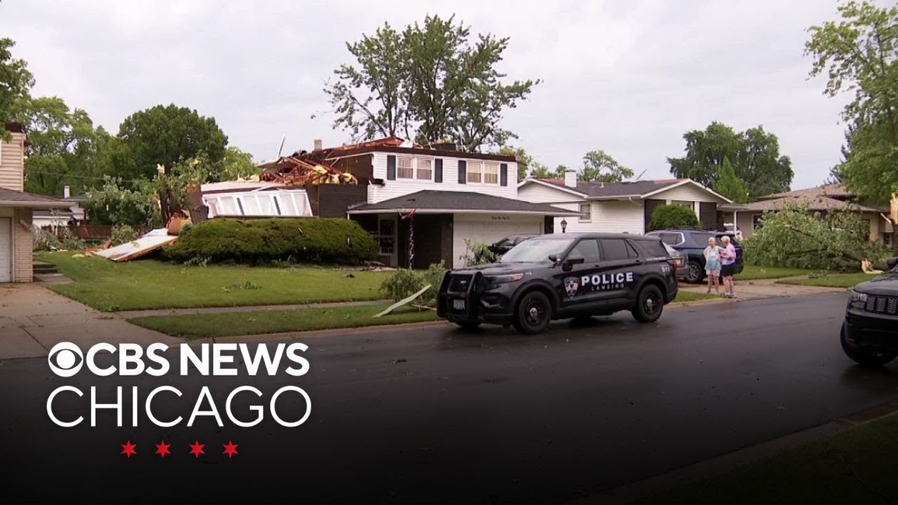 Several homes damaged, trees knocked down by storms in Lansing, Illinois