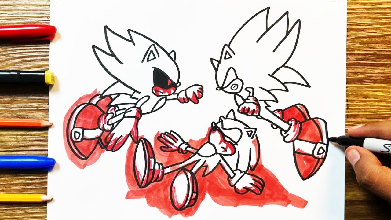 COMO DIBUJAR a SONIC EXE VS DARK SONIC VS SONIC