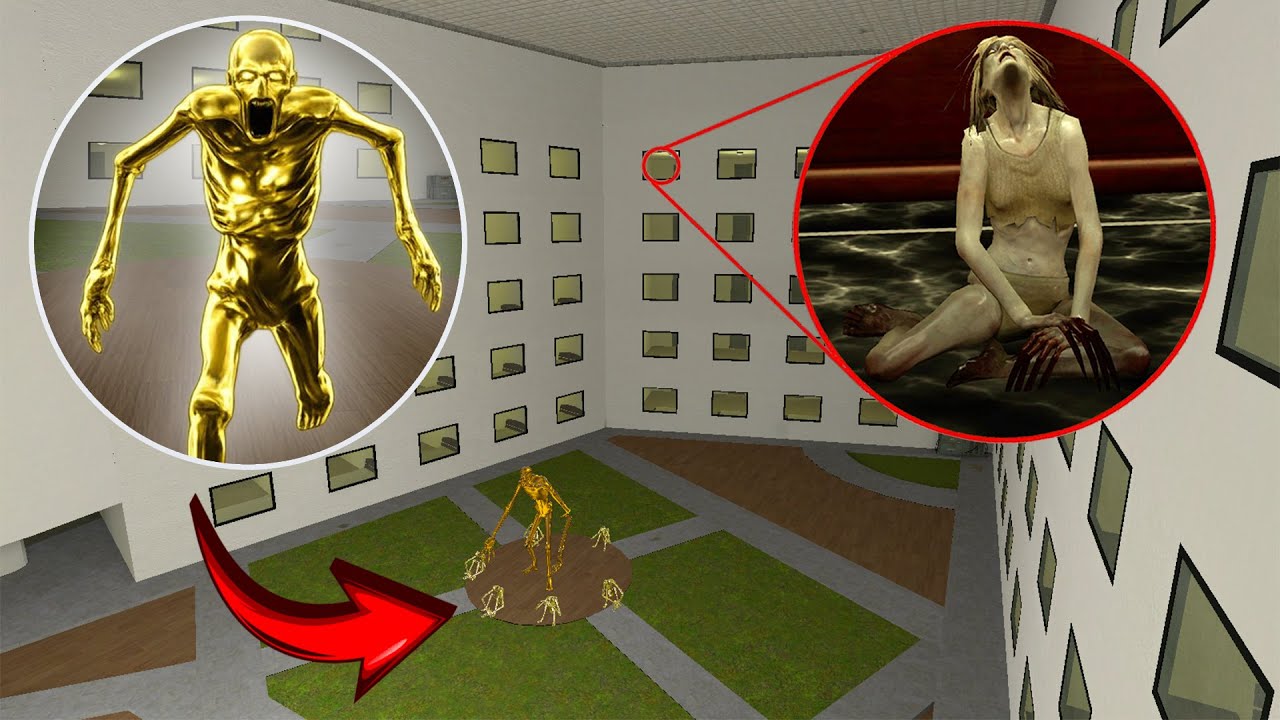 New SCP 096 GOLD And Scary Witch NextbotsIs Chasing Me In a Hotel - Garry's Mod #8