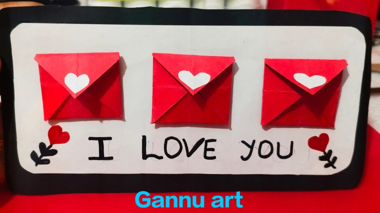 #Valentine day special card #Paper card making#Craft idea#Art idea#Gannu art#Greeting card#Diy video