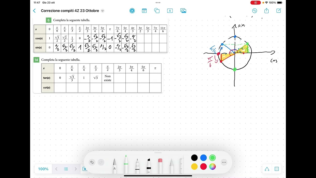 4Z correzione compiti 23 Ottobre es 6 e 14
