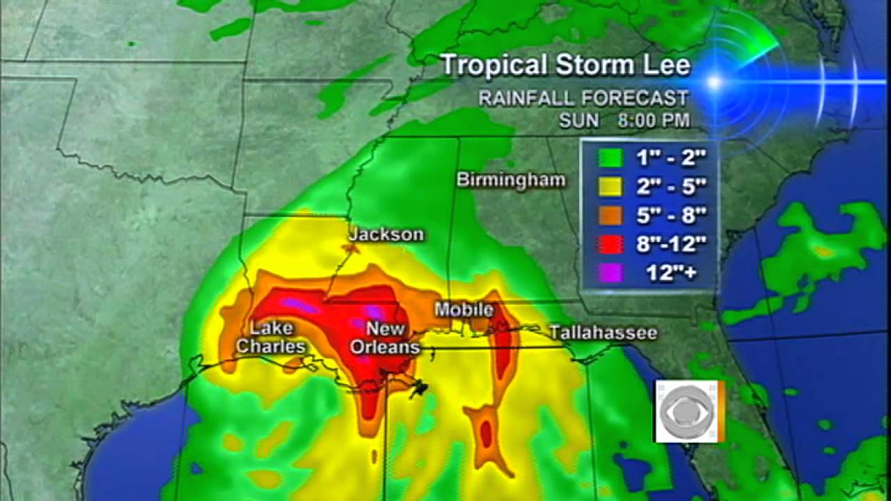 The path of Tropical Storm Lee