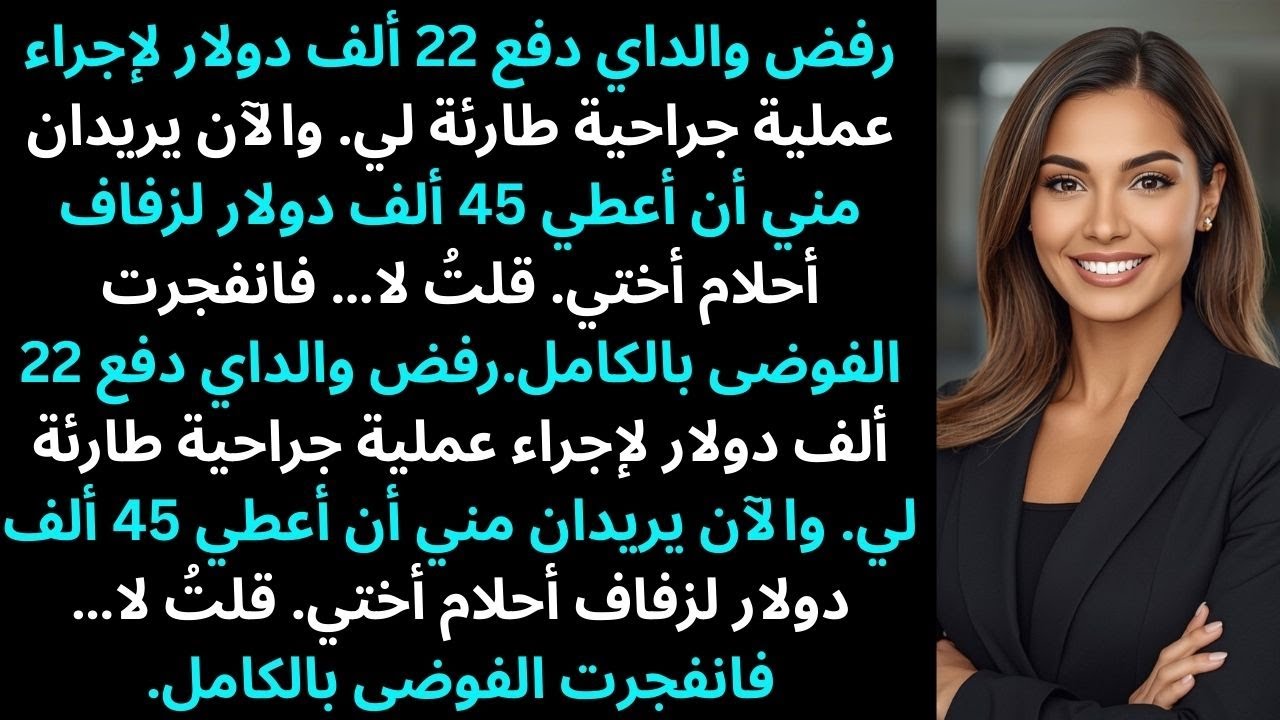 رفض والداي دفع 22,000 دولار لعملية جراحية طارئة لي.والآن يريدان مني أن أعطي 45,000 دولار من أجلهما…