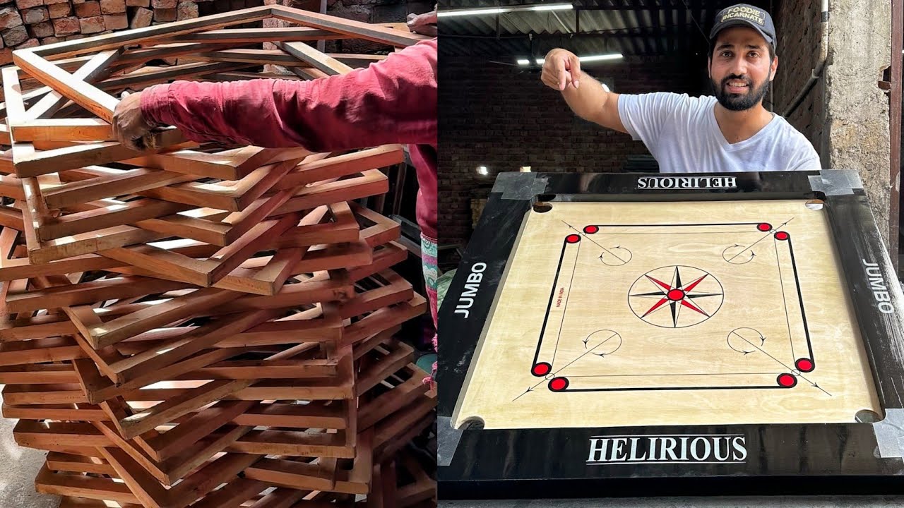 72 घंटे लगते हैं 1 Carrom Board बनाने में😱😱 Price 1,00,000Rs/-😳😳 Indian Sports Factory Meerut