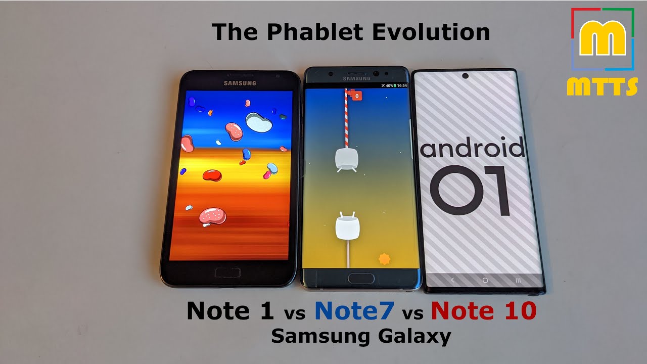 The Phablet Evolution - Samsung Galaxy Note 1 vs Note7 vs Note 10
