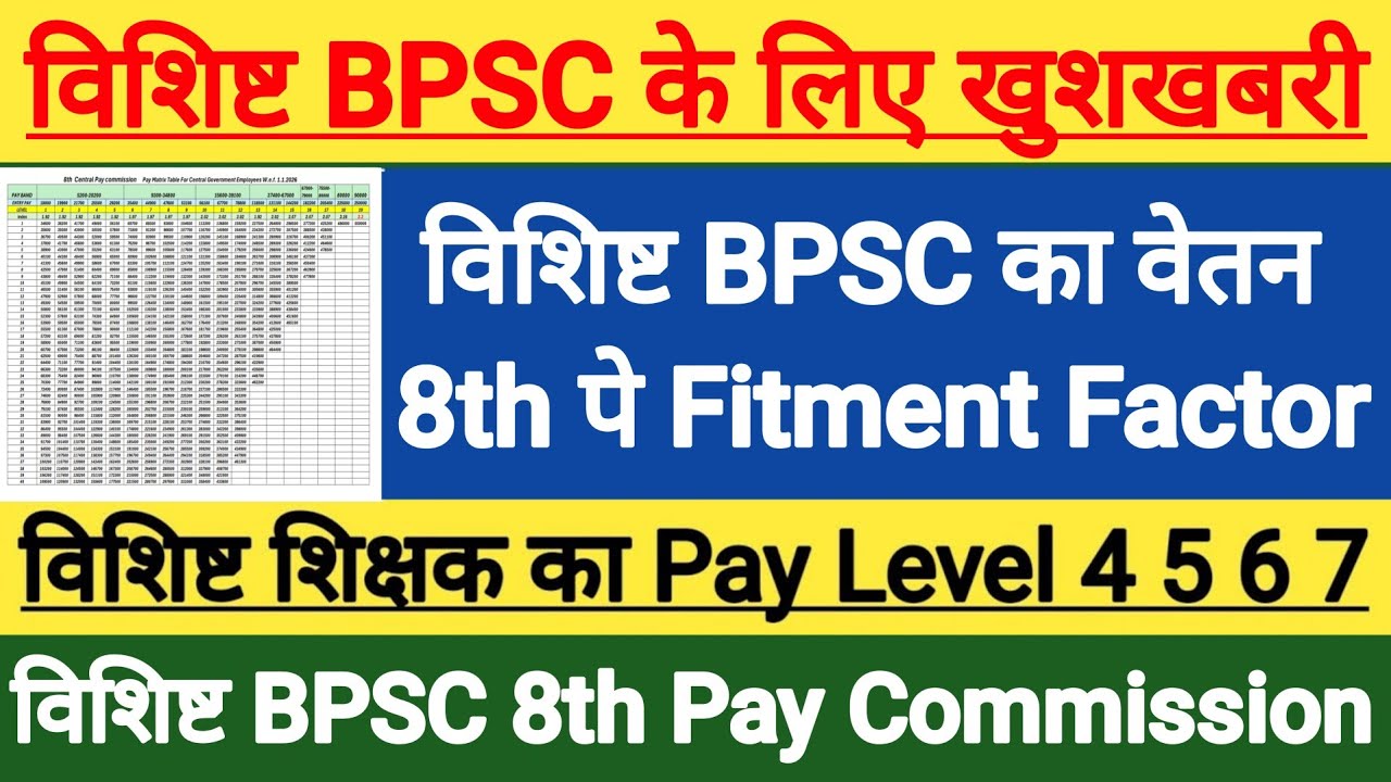 विशिष्ट BPSC को मिलेगा केंद्रीय वेतनमा ?।vishisht shikshak pay level।bpsc teacher 8th pay commission