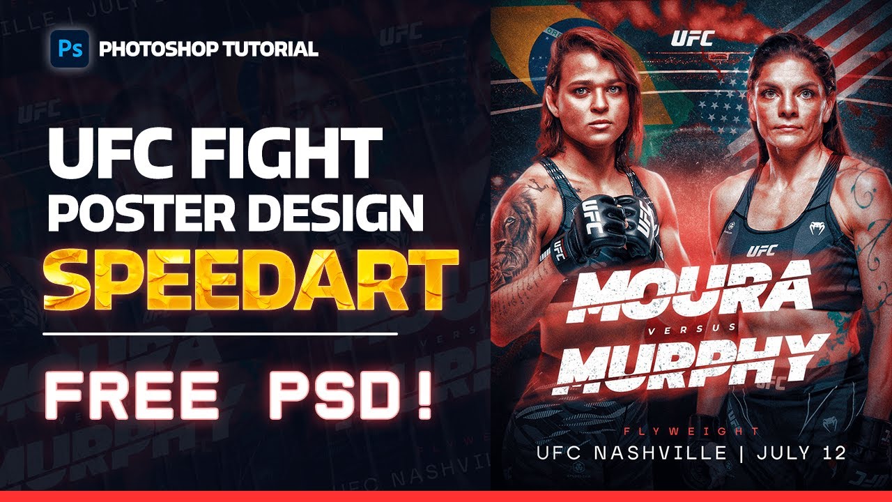 FIGHT!! Amazing UFC Poster Design | Photoshop Tutorial | SpeedArt