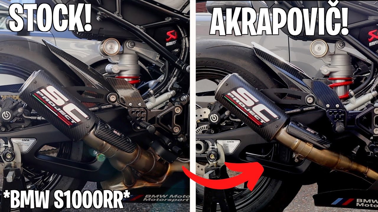 Штатные коллекторы BMW против коллекторов AkrapoviČ с SC PROJECT!! *2022 S1000rr*
