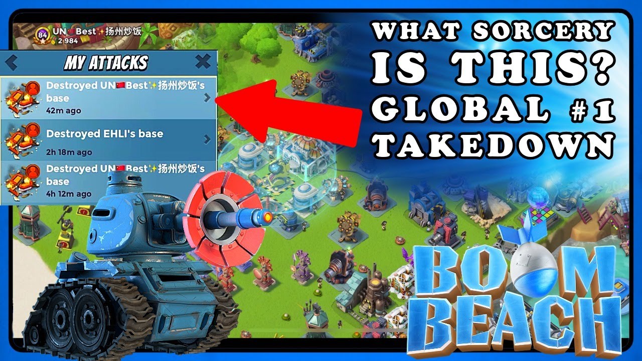 Boom Beach: Top 19 Global & #1 Player Takedown. VP Push 2629 VP. Lazortrons are Cool.