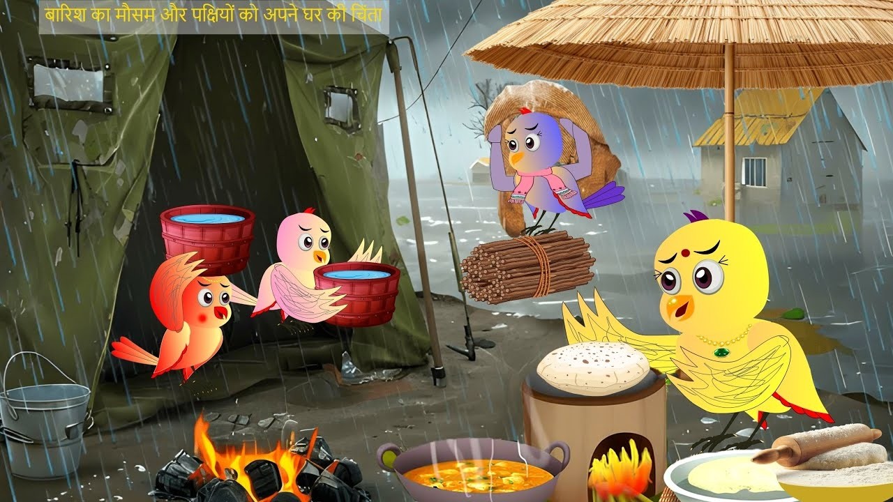 Chidiya Wala Cartoon | Rano Chidiya Wala Hindi Cartoon|New Epsiode Barish Ki hindi Kahani| Chichu TV