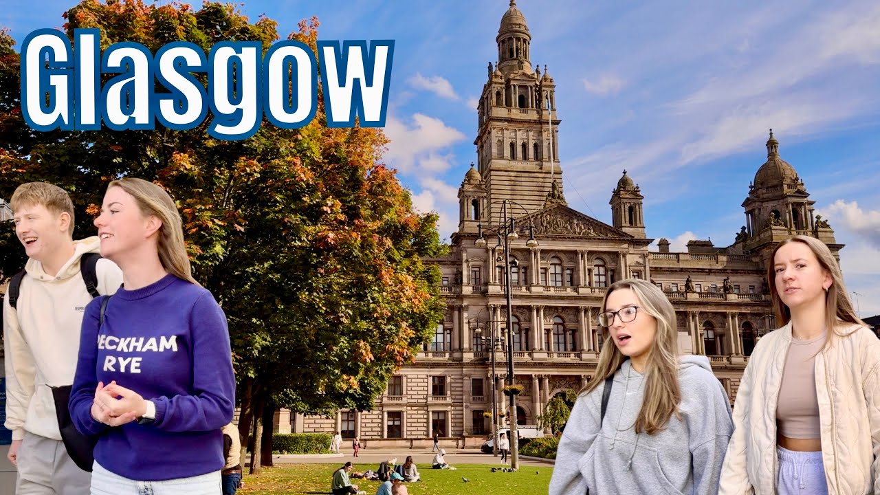 GLASGOW CITY CENTRE Scotland | 4K Walking Tour | From  George Square to Buchanan Street ,