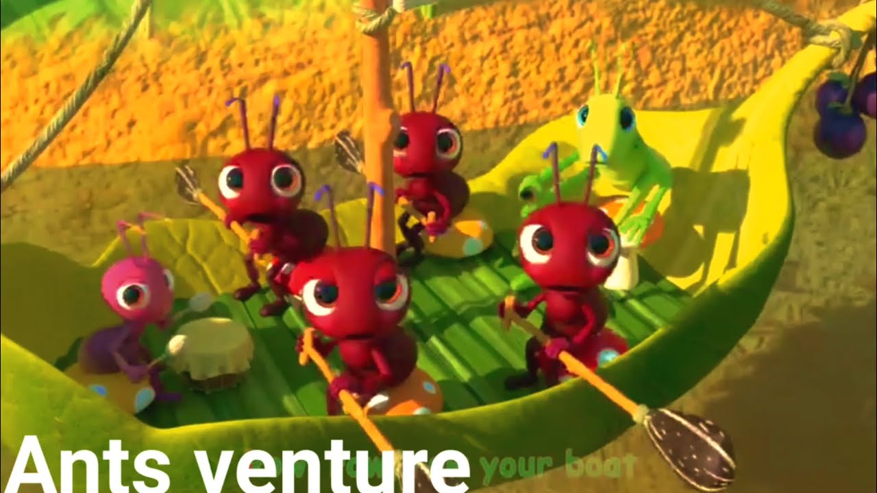 The Ants Surprised The Frog/Row row row A Boat//Funny Effects 