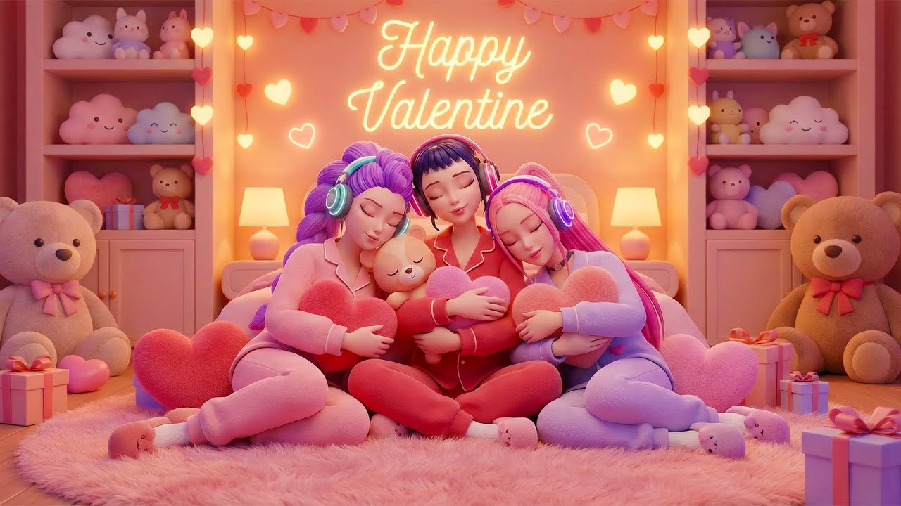 Valentine Lullaby 🎀 Relaxing Piano at Night for Peaceful Sleep #sleep#kpopdemonhunters#valentine