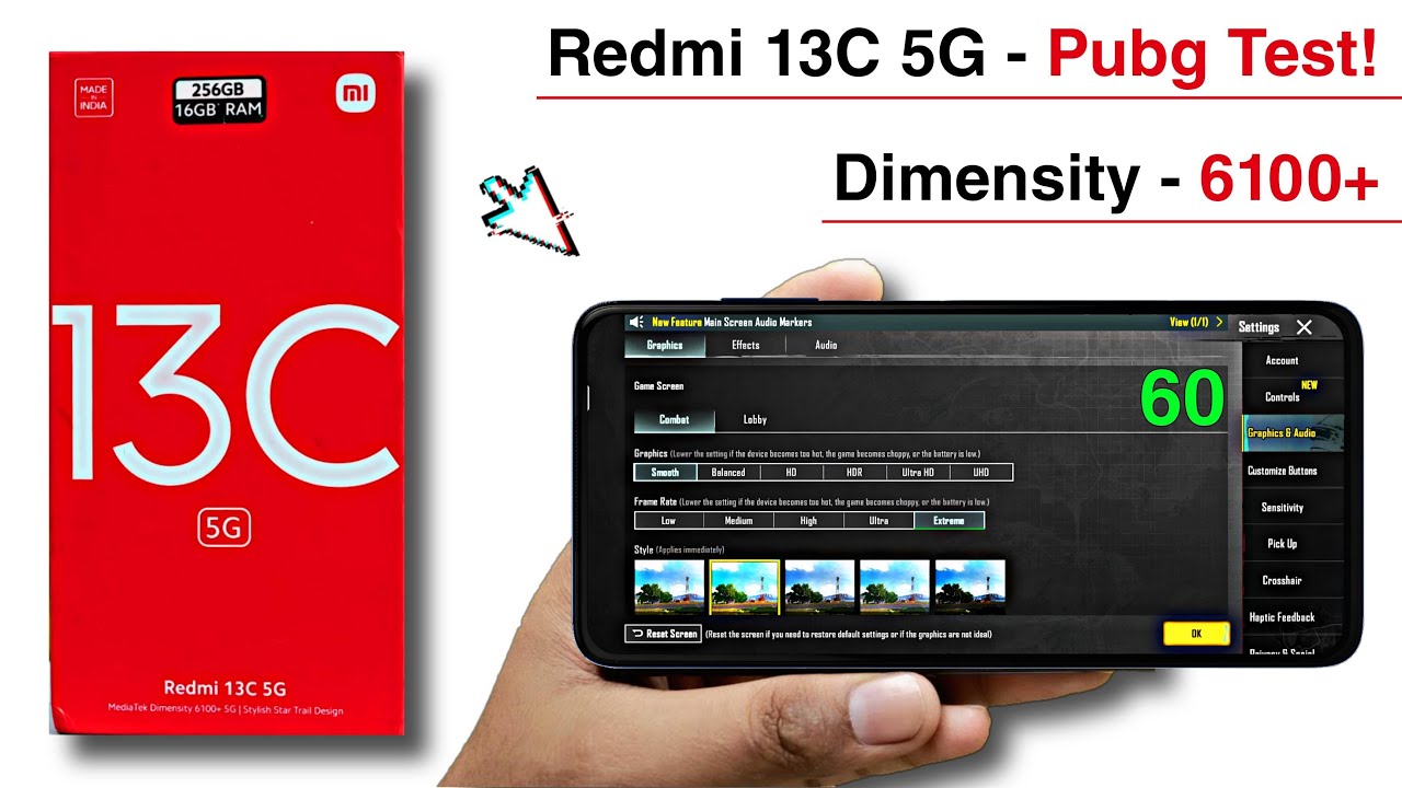 Redmi 13C 5G Pubg Test, Pubg Graphics.? Dimensity 6100+🔥