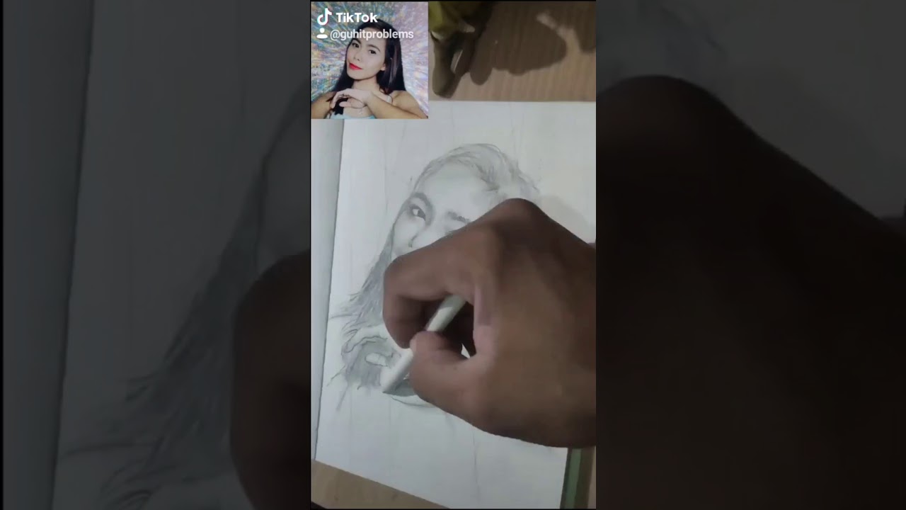 Graphite Portrait Grid Method Drawing Tiktok Follower 7|Guhit Problem