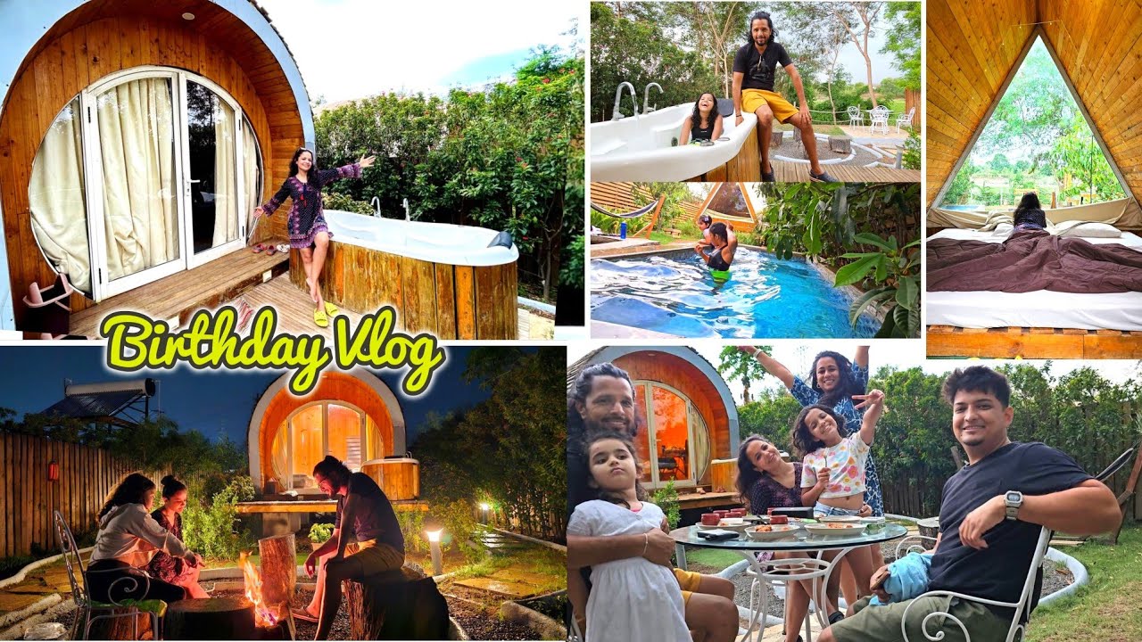 Husband's Birthday Vlog-1st time GLAMPING Experience in PUNE with bhai & bhabhi #birthday2024