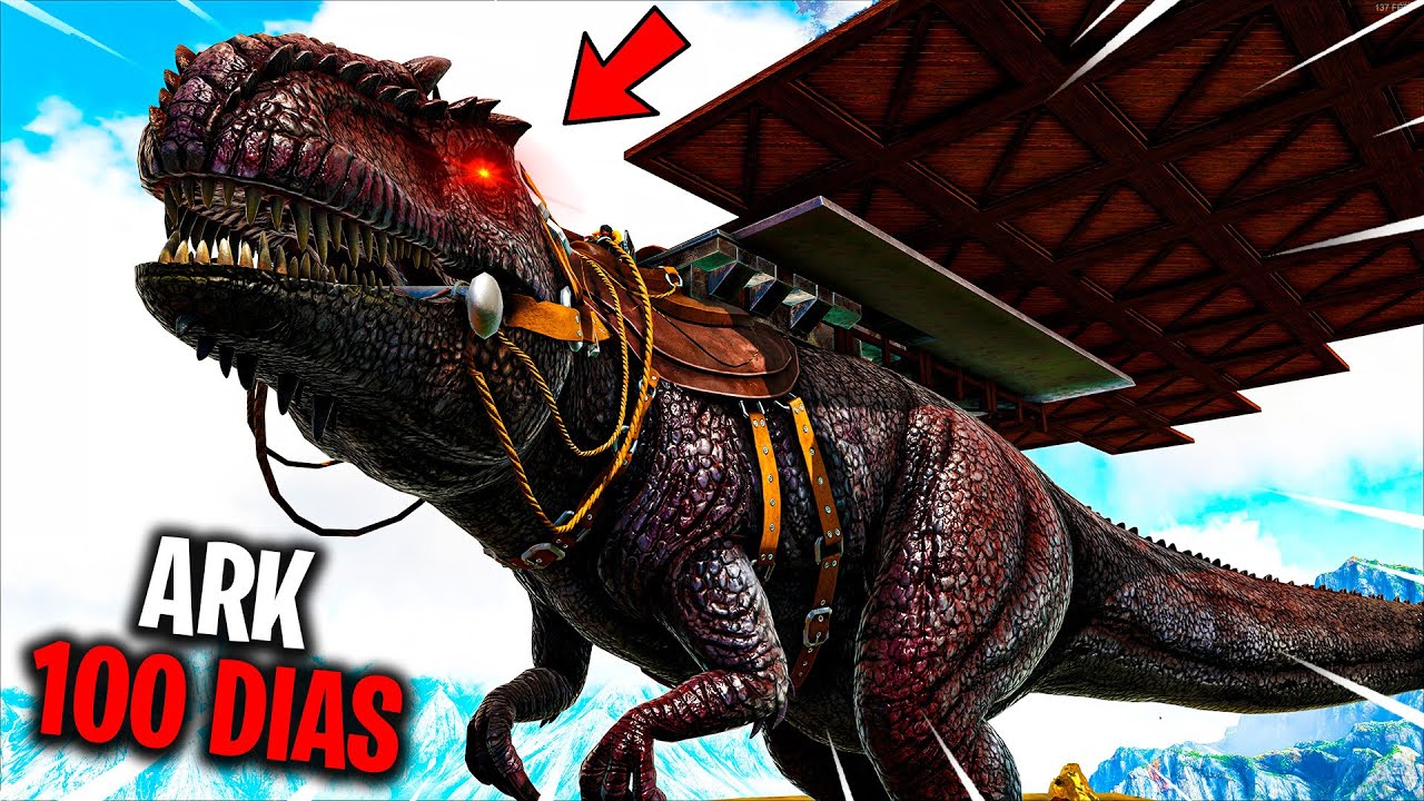¡SOBREVIVÍ 100 DÍAS en ARK Survival Evolved sobre un GIGANOTOSAURIO! La Película