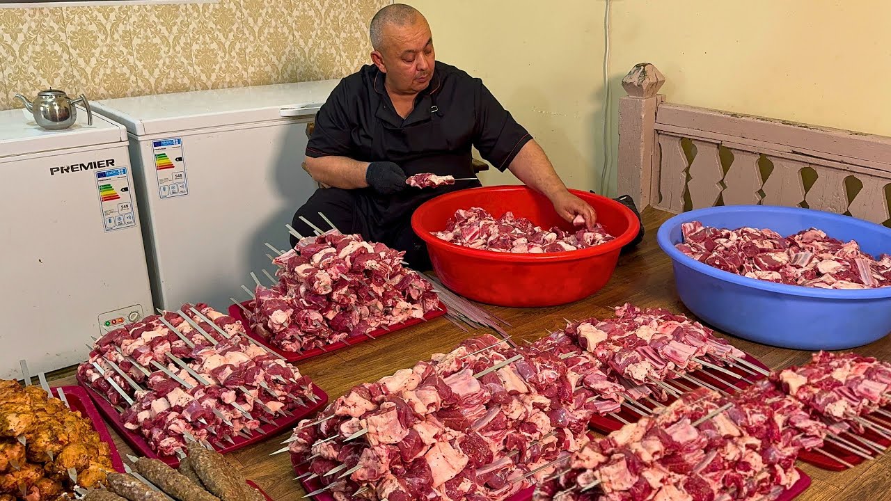 Новые Технологии МОЩНОГО Шашлыка в Джизаке | 1000 единиц Продаются каждый День | Популярная уличная