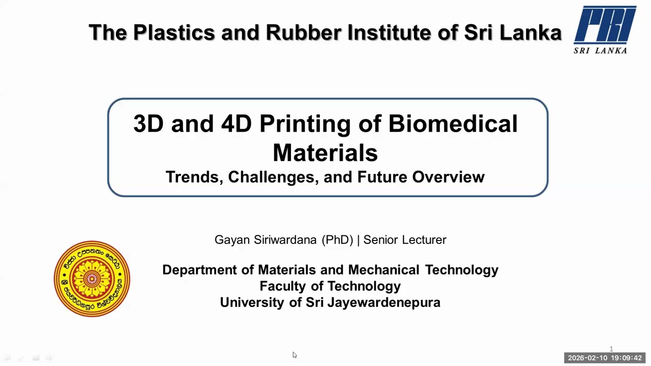 Webinar  on  3D and 4D Printing of Biomedical Materials