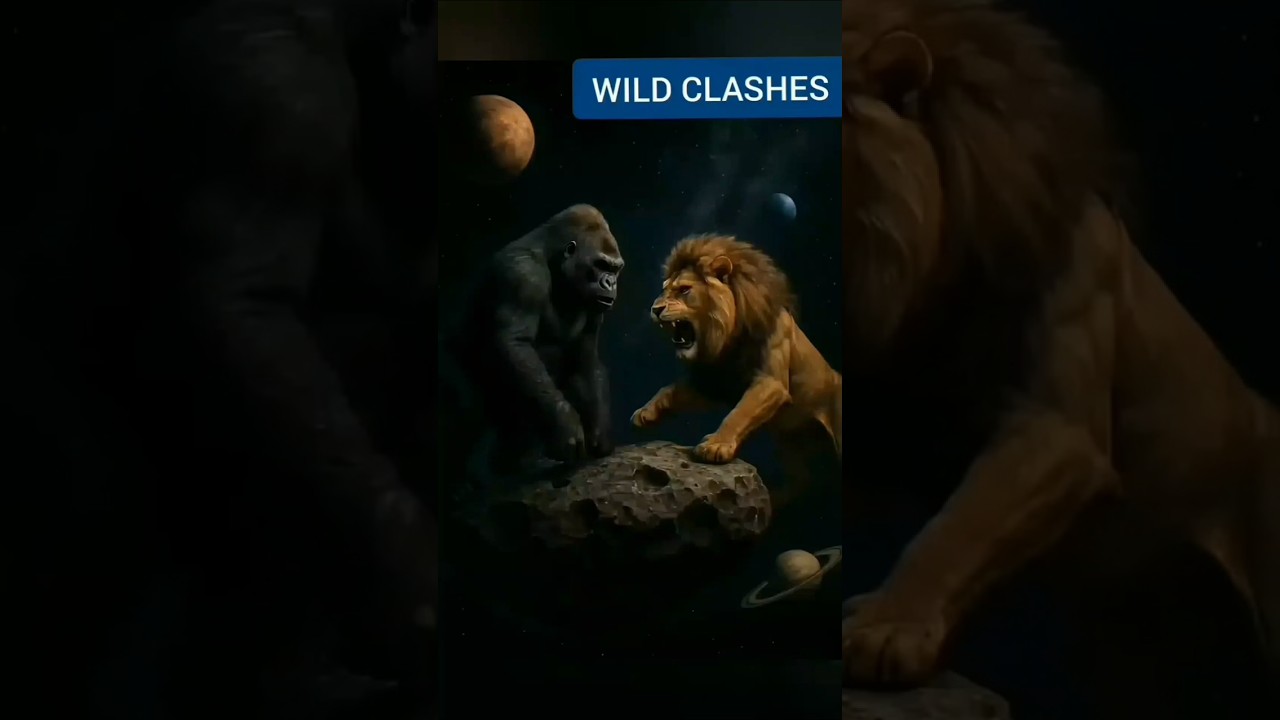 Gorilla vs Lion: Battle Among the Stars 🚀🦍🦁
