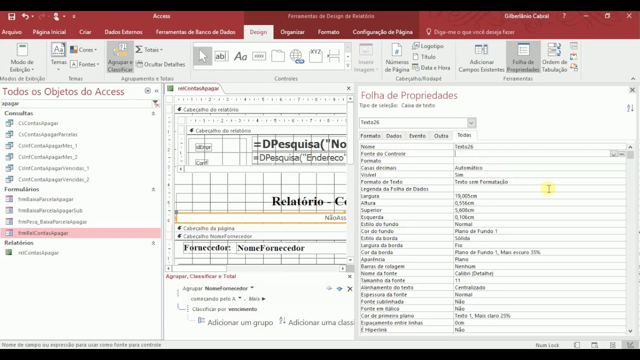 Dicas de Access - Data inicial e final em relatório