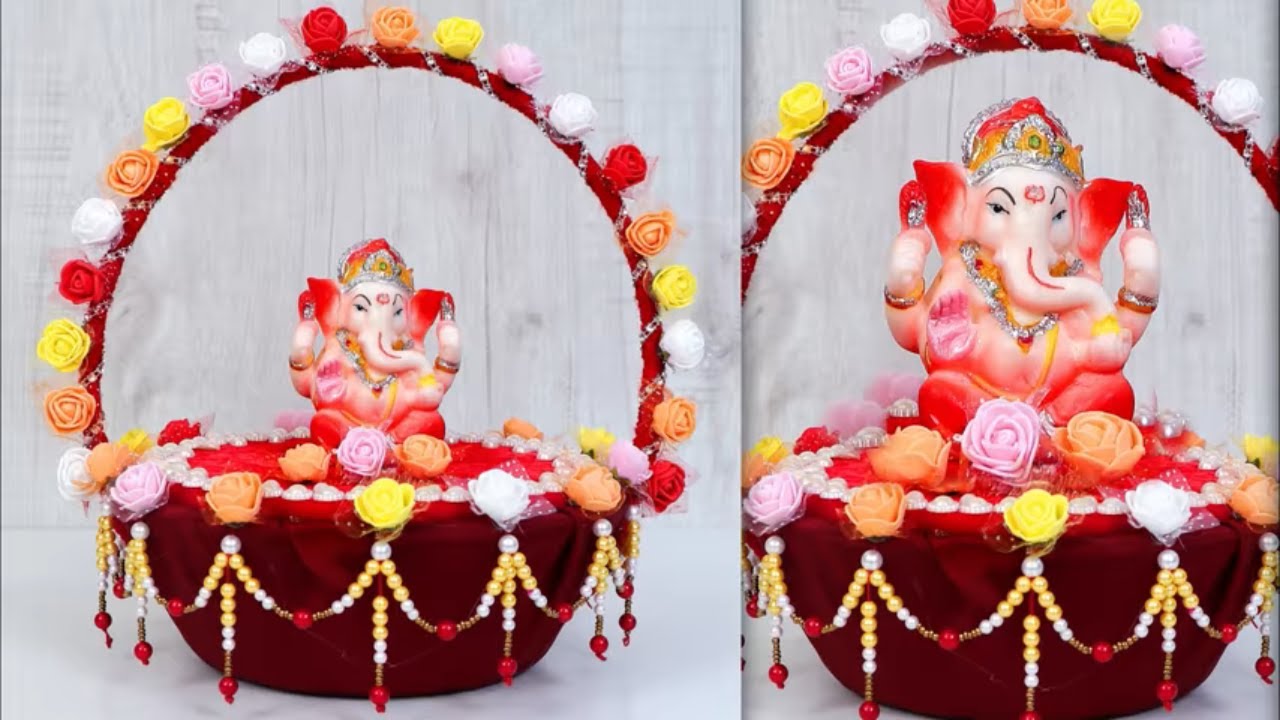 Beautiful Ganesh Singhasan/Makhar Decoration Idea || Best Out of Waste Craft Idea || DIY Craft Idea