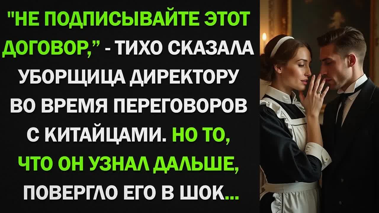 ＂Не подписывайте этот договор,＂ - тихо сказала уборщица директору во время переговоров. Но то, что..