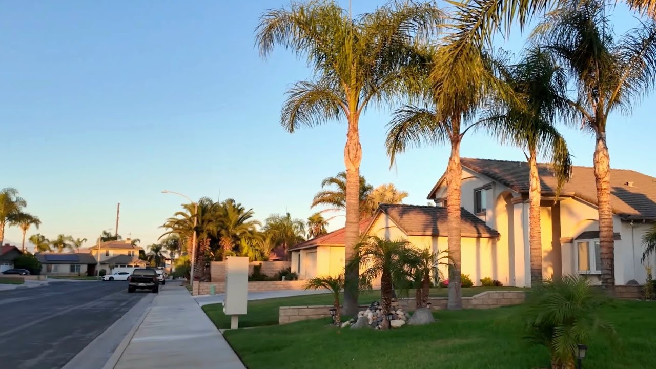 Golden Hour Walk in a California Neighborhood