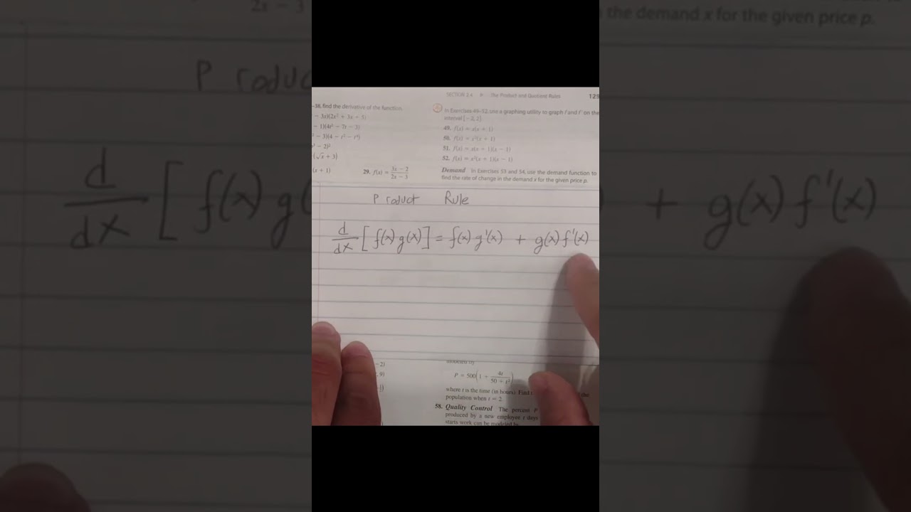 The Product Rule Quickly Explained  #education #calculus #maths