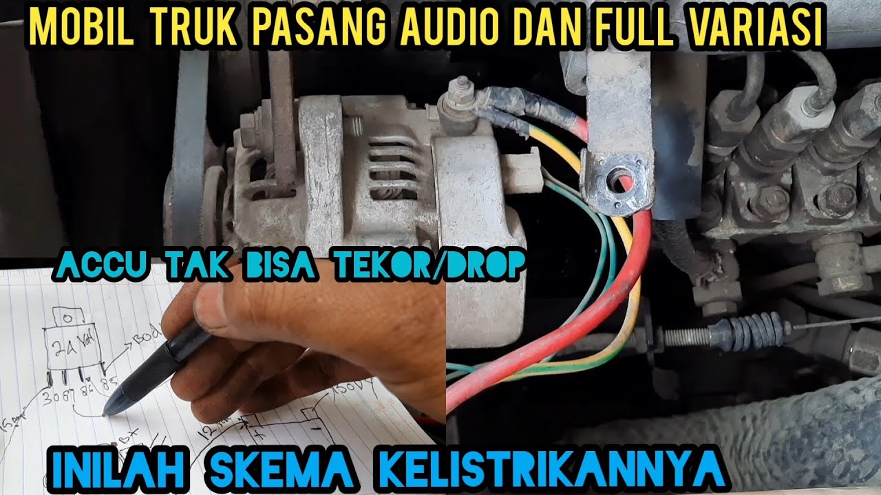 CARA PASANG ALTERNATOR 12 VOLT PADA TRUK 24 VOLT(JALUR KELISTRIKAN ANTI DROP/TEKOR)