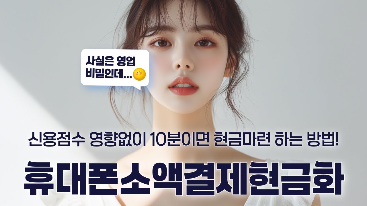 💙휴대폰소액결제현금화💙신용점수 영향없이 10분이면 현금마련 하는 방법!