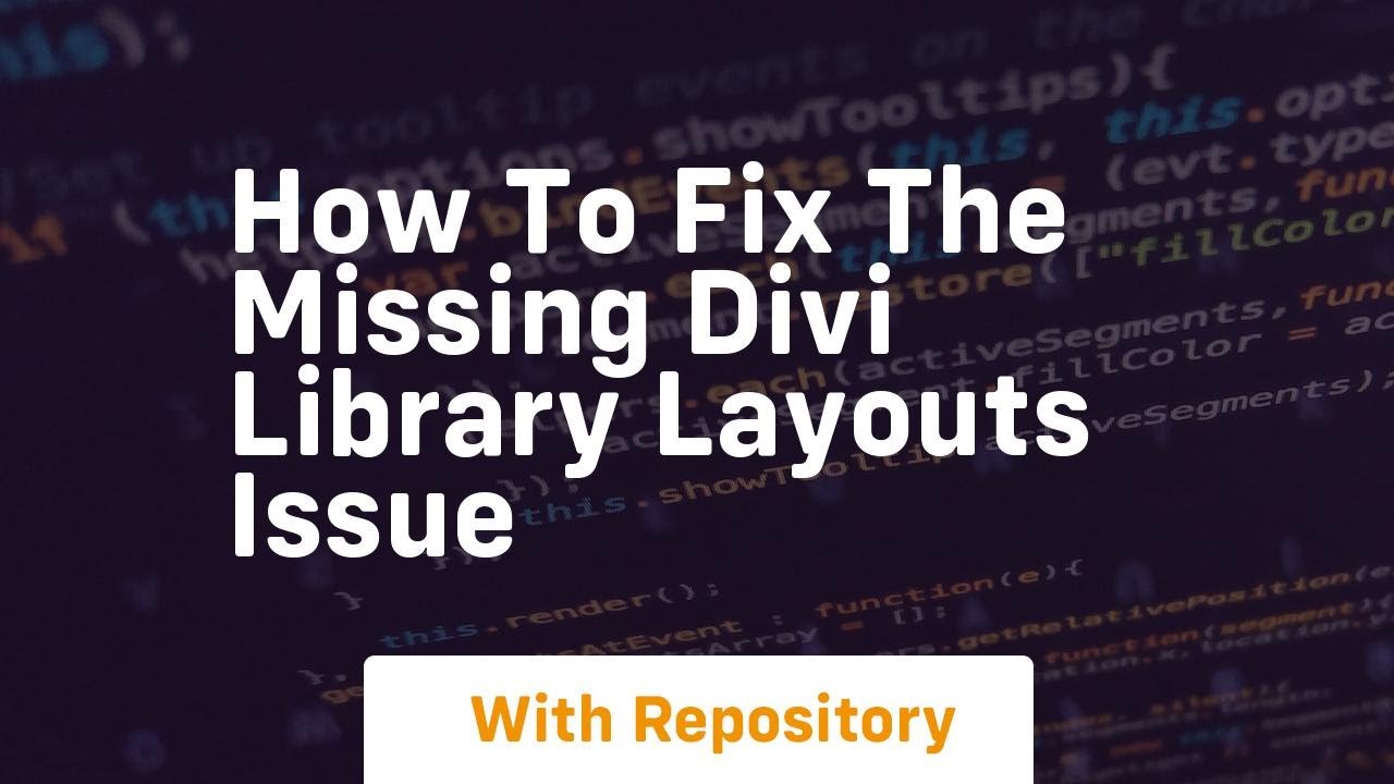 How to fix the missing divi library layouts issue