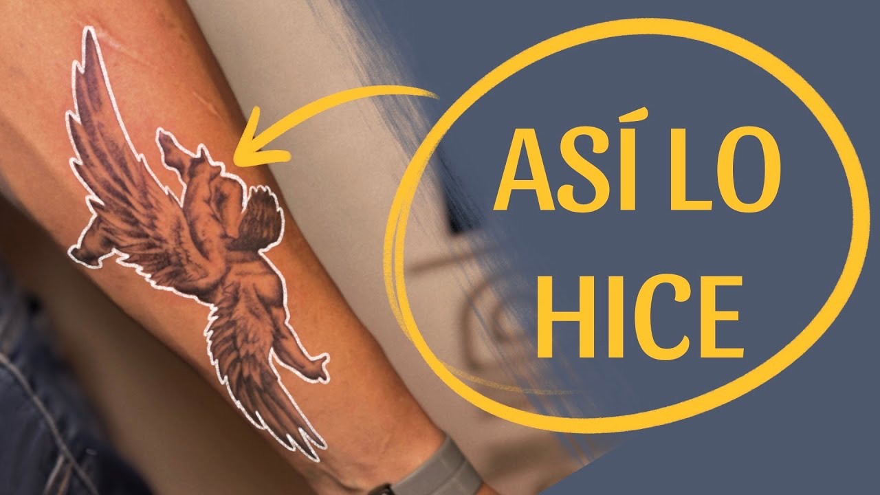 TATUAJE Angel caído (con puntillismo de arrastre) | Cheno.arts