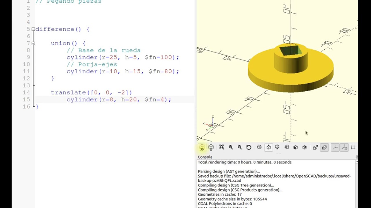OpenScad 06 -  Unión de piezas