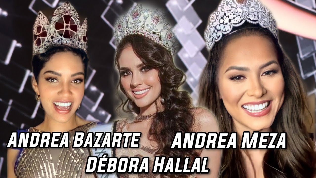 Andrea Meza Andrea Bazarte y Débora Hallal celebrando el Back to Back de Reina Hispanoamericana