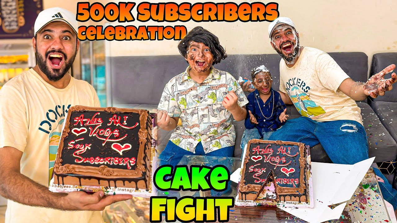 500k SUBSCRIBERS CELEBRATION GONE WRONG 😑||CAKE FIGHT😳||