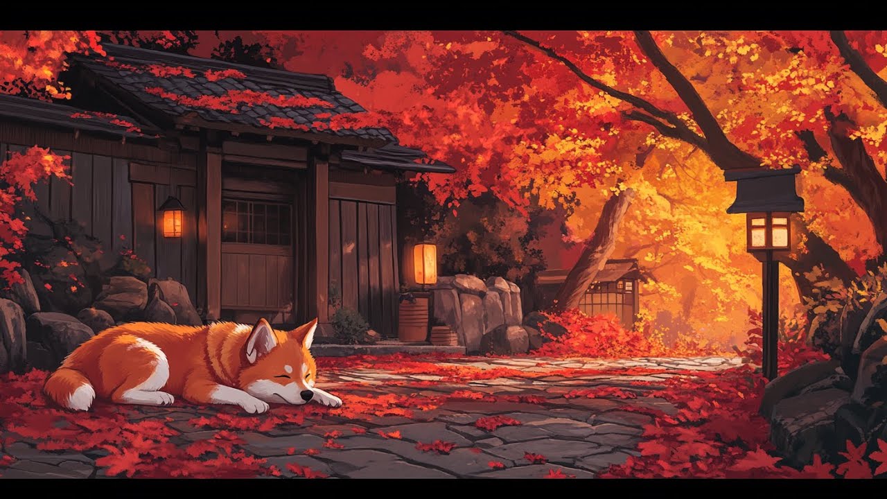 Cozy Lofi with a Sleeping Shiba Inu 🐾🍂